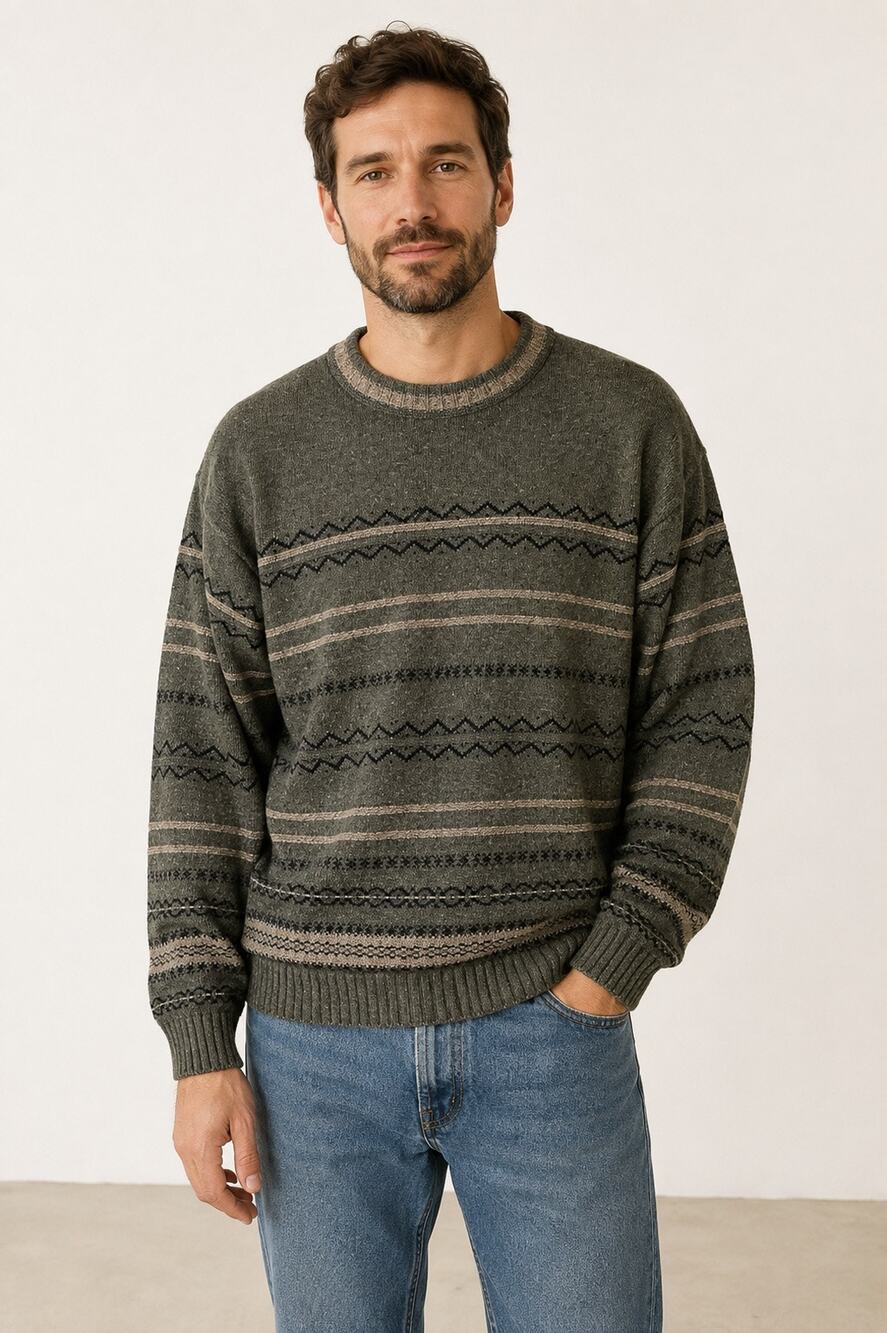 Vintage Bill Blass Men’s Fair Isle Sweater Size Small Made in USA
